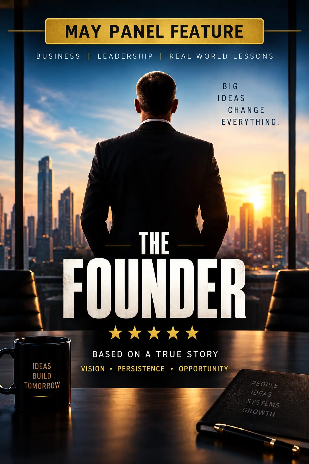 Featured film poster for the monthly BizFlixTalk business panel